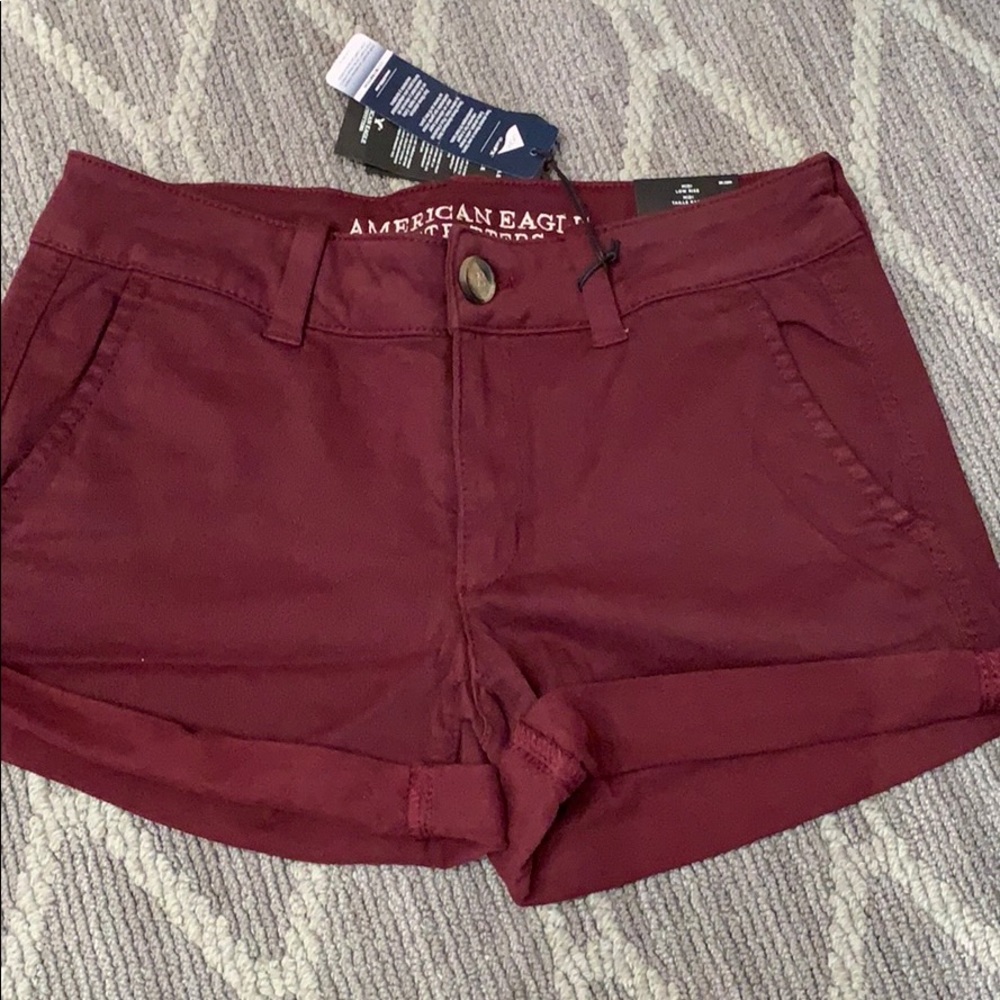 Burgundy American Eagle shorts